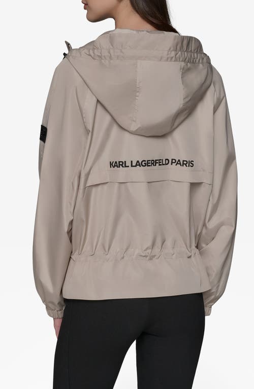 Shop Karl Lagerfeld Paris Hooded Windbreaker In Sand