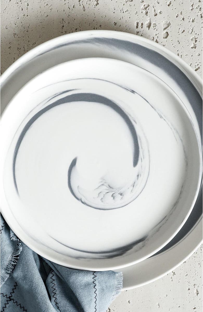 Stone Lain Brighton Porcelain 16-Piece Dinnerware Set, Alternate, color, Gray