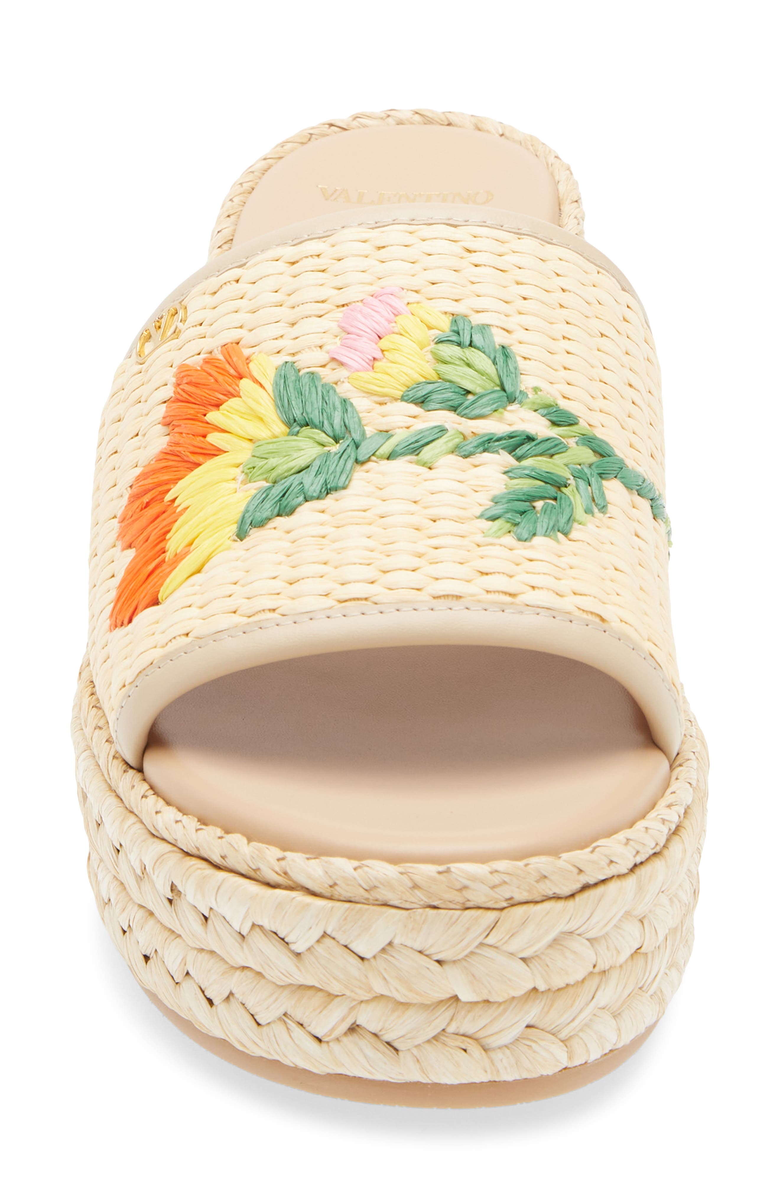 Valentino Garavani Bribi Platform Espadrille Slide, Alternate, color, Natural