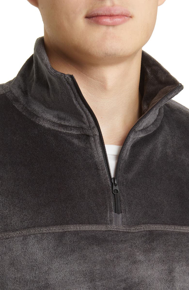 Daniel Buchler Quarter Zip Velour Lounge Top, Alternate, color,