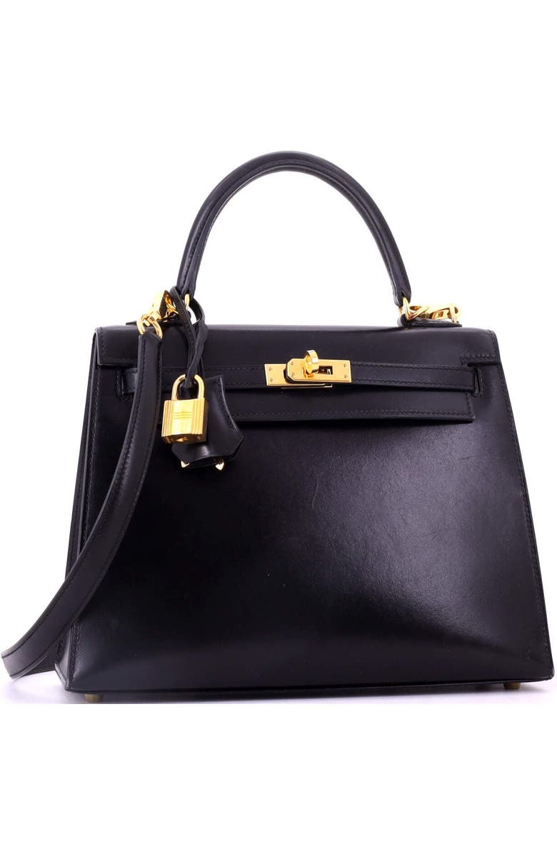 81034712 Kelly Handbag Black Tadelakt with Gold Hardware 25, Alternate, color,