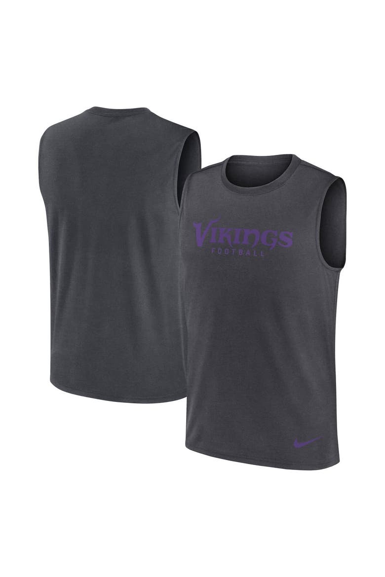 Men's Nike Charcoal Minnesota Vikings Primetime Legend Performance Muscle Tank Top, Alternate, color, Charcoal