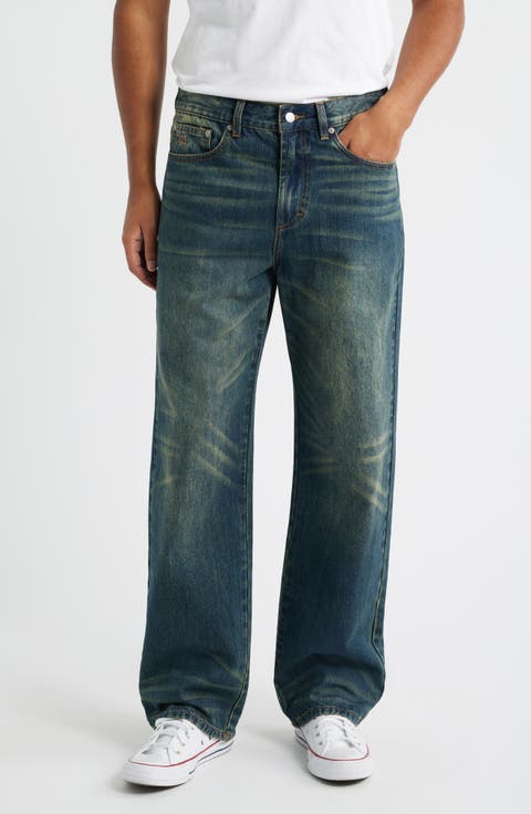 Stock Relaxed Straight Leg Jeans (Night Wash)