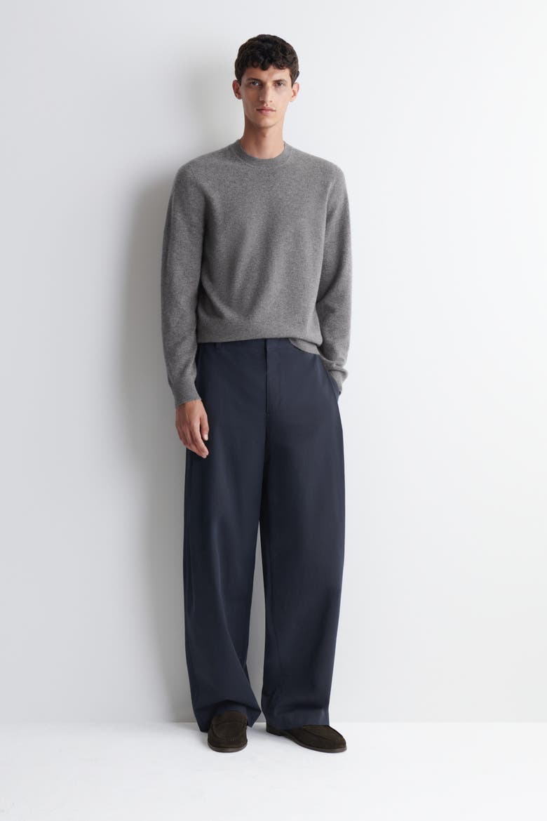 Pure Cashmere Crew-neck Sweater, Alternate, color, GRAY MÉLANGE