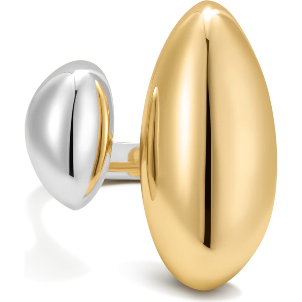 Luv Aj Chroma Two-tone Orb Open Ring In Gold
