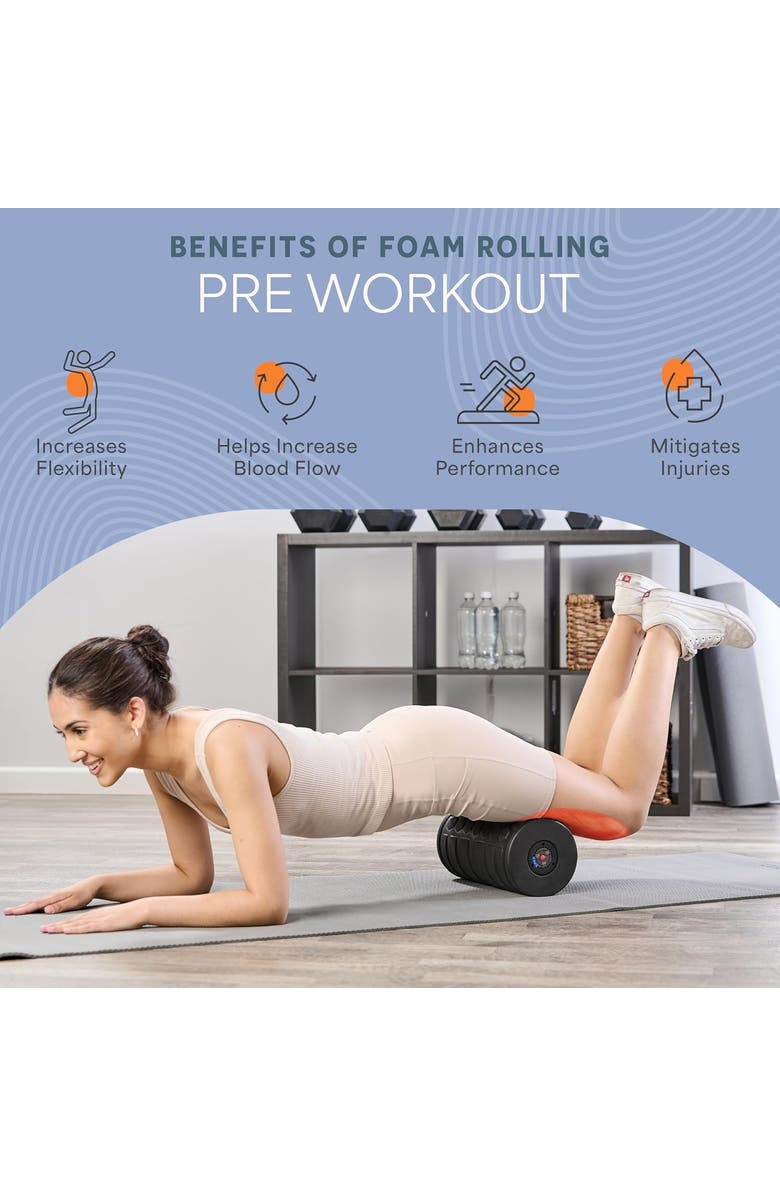Lifepro Surger Vibrating Foam Roller for Fitness & Mobility 4Speed Foam Roller, Alternate, color, Black