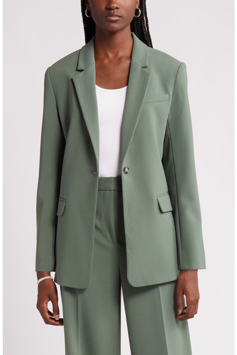 Relaxed Fit Blazer, Main, color, GREEN DUCK