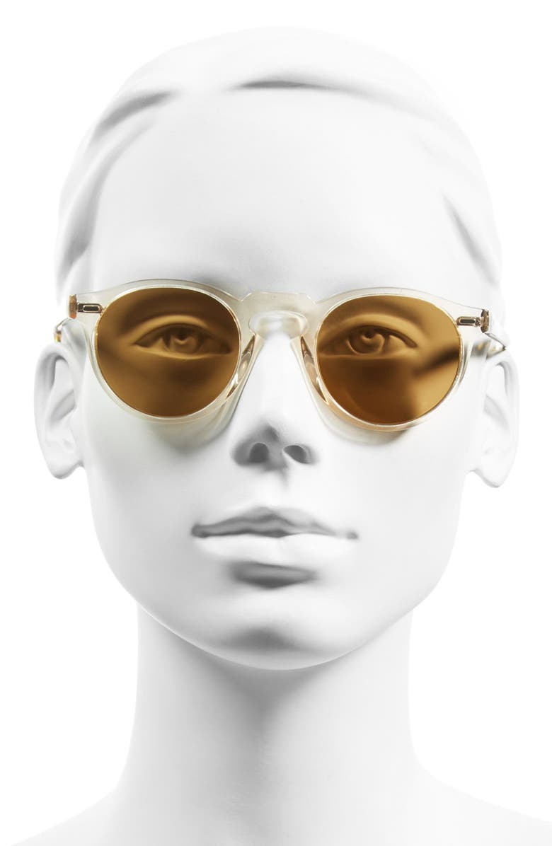 Oliver Peoples Gregory Peck 47mm Retro Sunglasses, Alternate, color, Yellow/ Gold Mirror