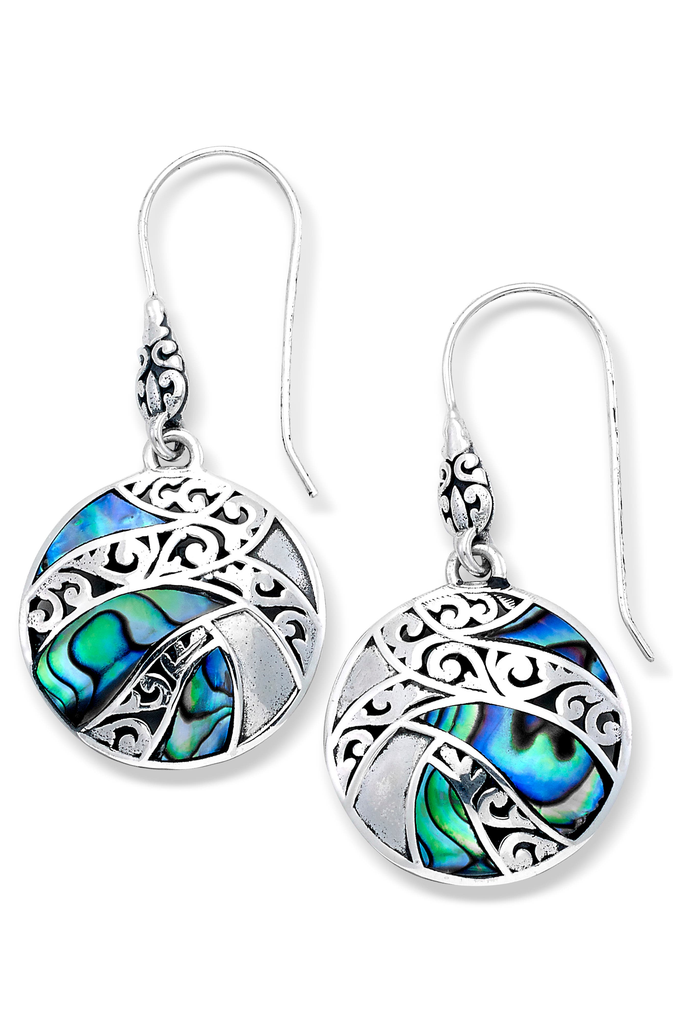 Sterling Silver Abalone Drop Earrings