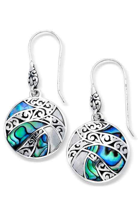 Sterling Silver Abalone Drop Earrings