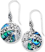 SAMUEL B. Sterling Silver Abalone Drop Earrings