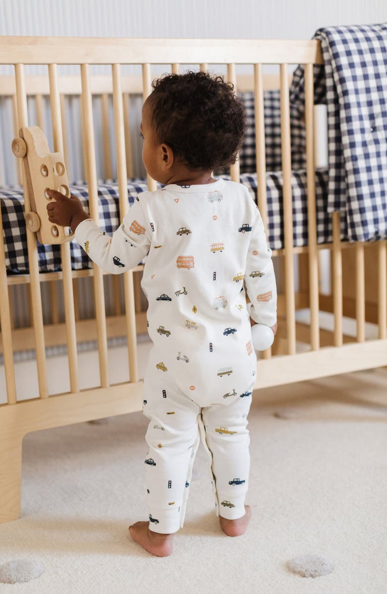 Pehr Henley Patch Pocket Organic Cotton Romper, Alternate, color, Rush Hour