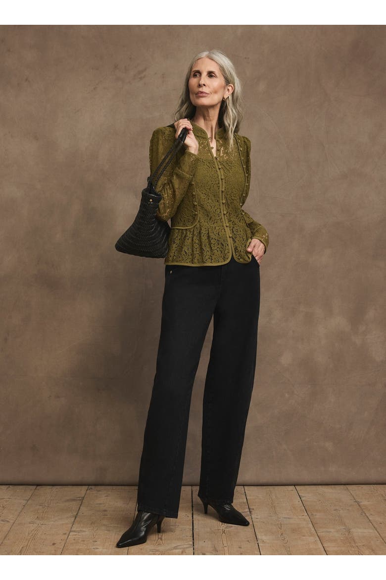 Lace Military Blouse, Alternate, color, Green