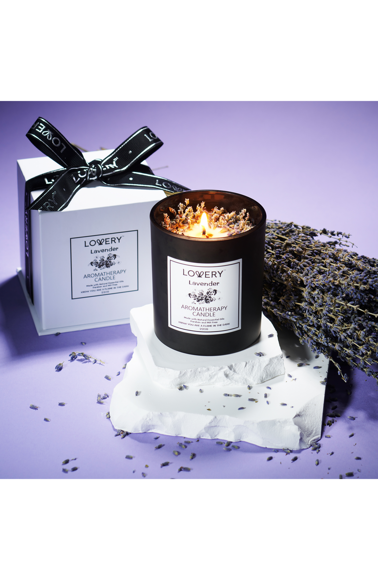 Lovery Lavender Luxury Aromatherapy Scented Candle Gift Set, Alternate, color, Black / White