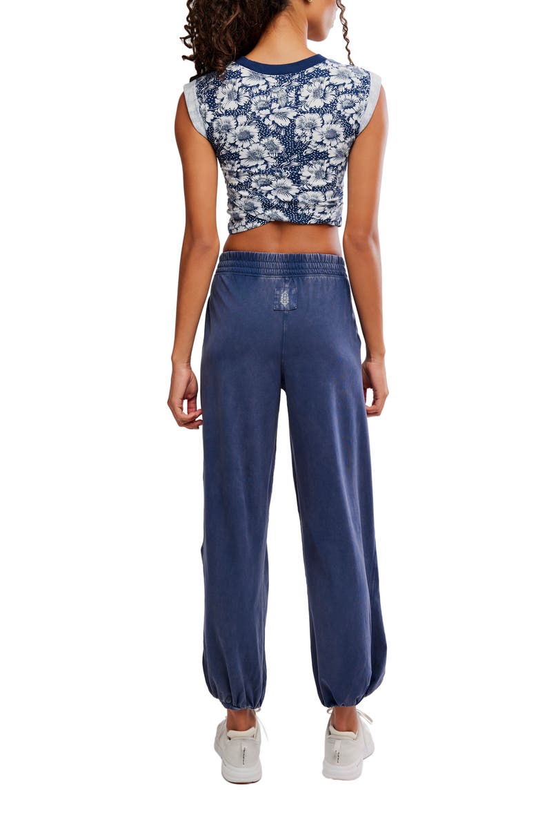 Free People Hot Shot Floral Crossover Stretch Cotton Top & Joggers Set, Alternate, color, Field Floral