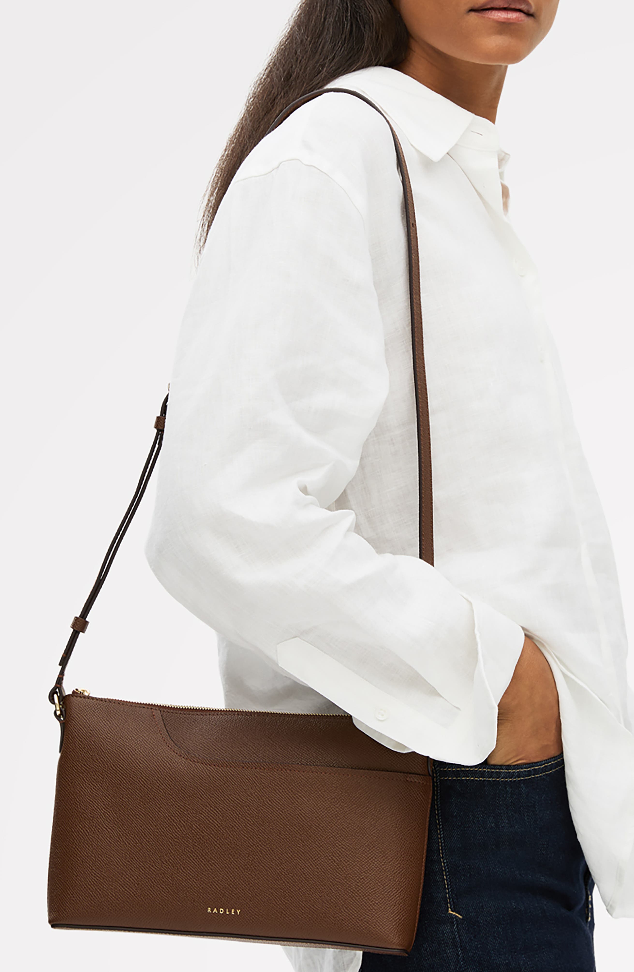 Radley Pockets Textured Medium Top Zip Crossbody Bag, Alternate, color, 