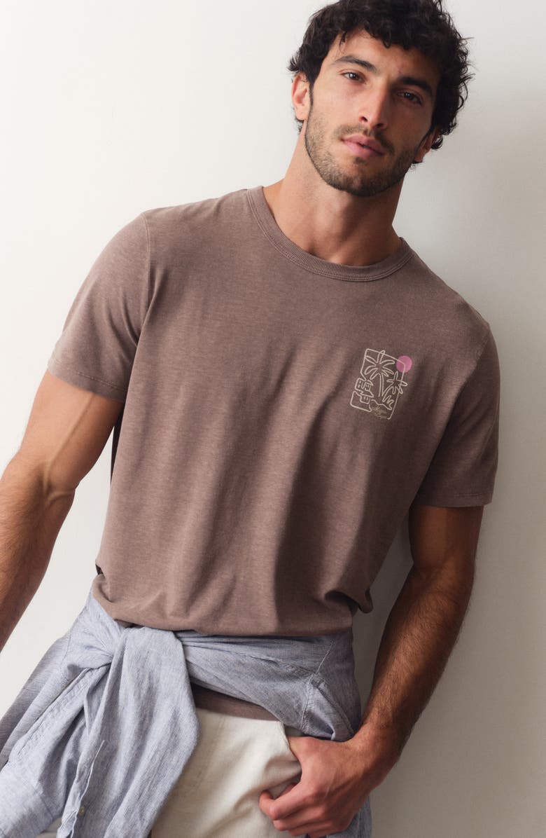 Marine Layer Hemp & Cotton Graphic T-Shirt, Alternate, color, Coffee Quartz