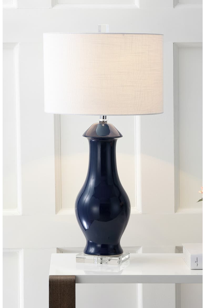 Liberty 31" Ceramic/Crystal LED Table Lamp, Navy/Clear, Alternate, color, Navy/Clear