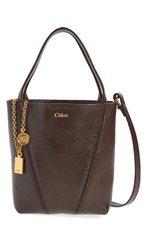 Small Spin Leather Crossbody Tote