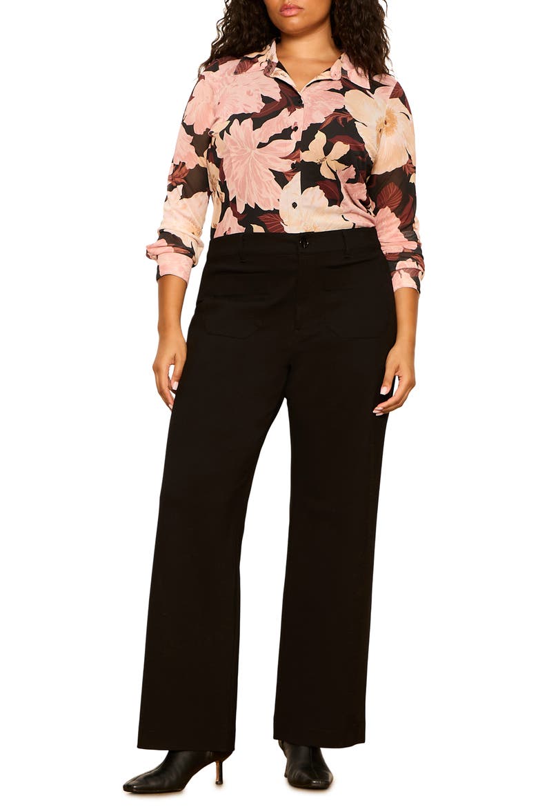 Fitted Mesh Button-Up Shirt, Alternate, color, WOODLAND FLORAL BROWN