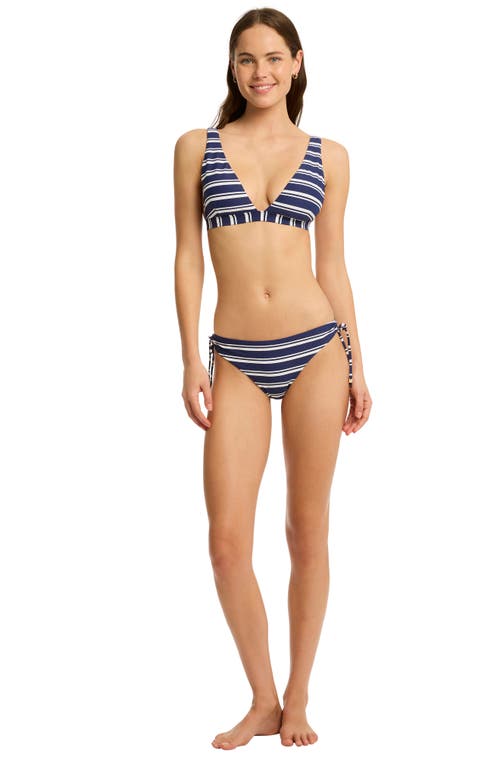 Sea Level Biarritz Longline Triangle Bikini Top In French Navy