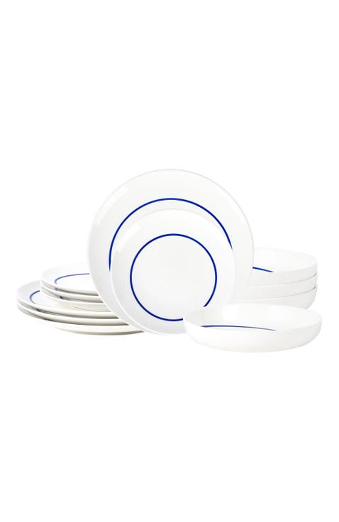 Luna Porcelain 12-Piece Dinnerware Set