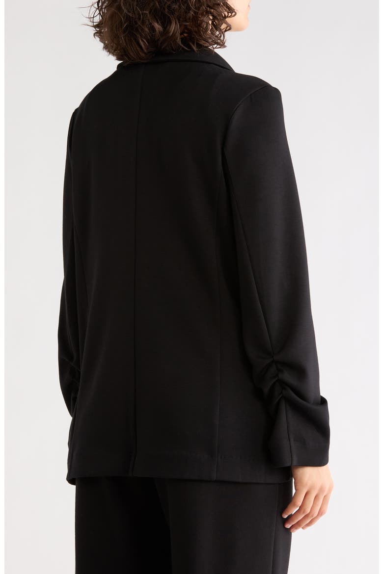 Scrunch Sleeve Scuba Knit Blazer, Alternate, color, BLACK