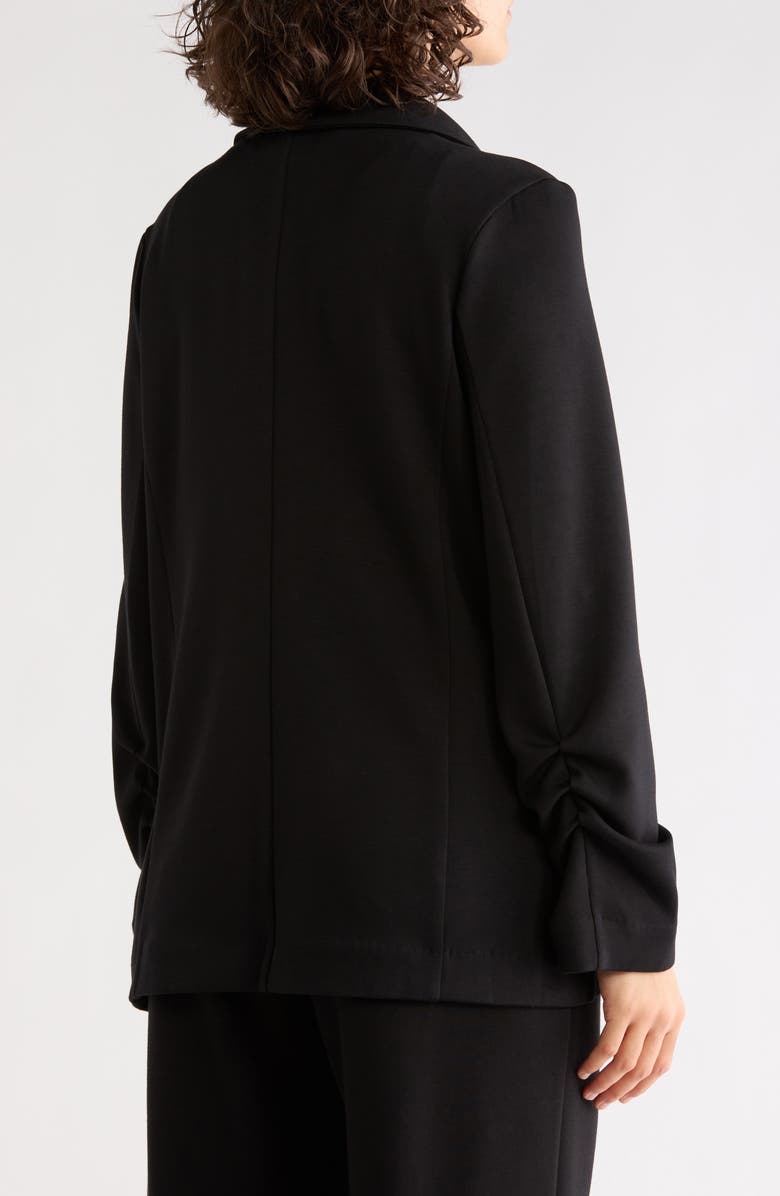 NORDSTROM RACK Scrunch Sleeve Scuba Knit Blazer, Alternate, color, Black