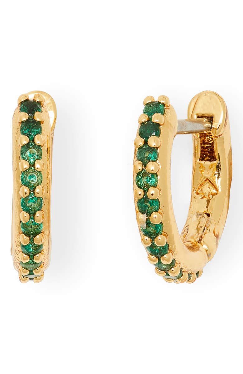 Kate Spade New York tiny twinkles pavé huggie hoop earrings, Main, color,