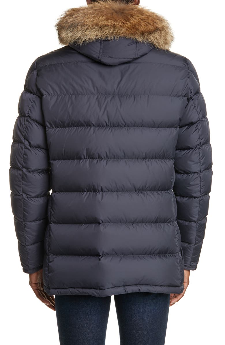 Moncler Cluny Down Parka with Genuine Fur Trim Hood, Alternate, color,