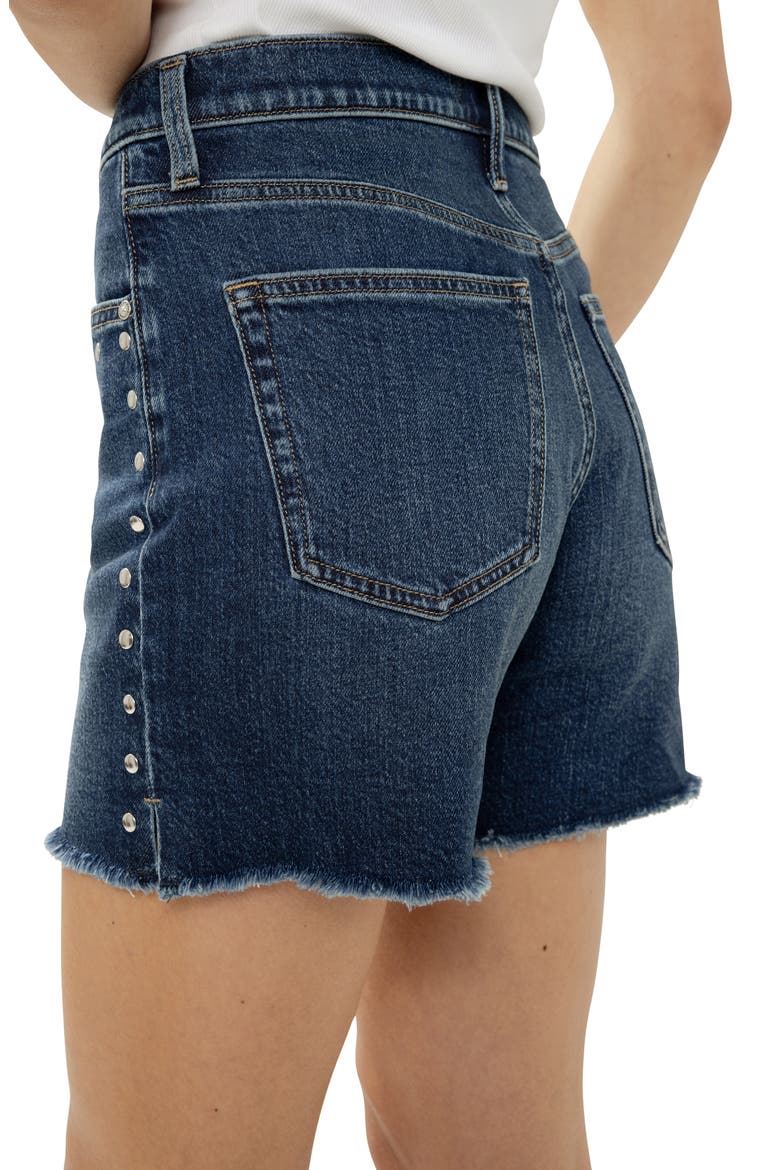 Highly Desirable Studded Ultra High Waist Denim Shorts, Alternate, color, PIMLICO