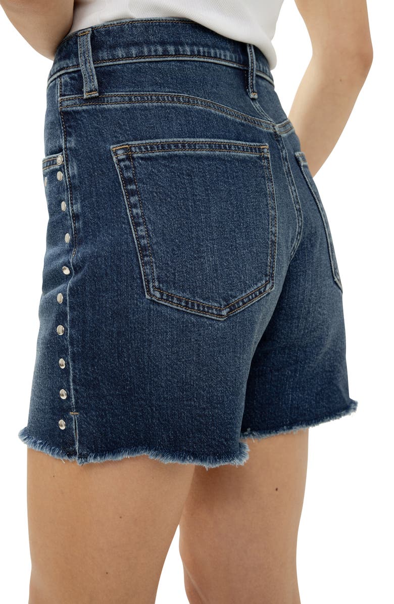 Silver Jeans Co. Highly Desirable Studded Ultra High Waist Denim Shorts, Alternate, color, Pimlico