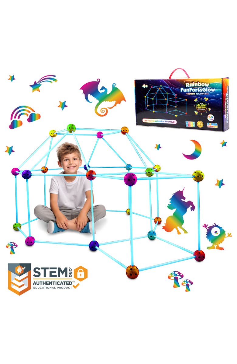 Power Your Fun Rainbow Forts Construction Set - 90 Pcs, Main, color, Blue, Red, Green, Purple