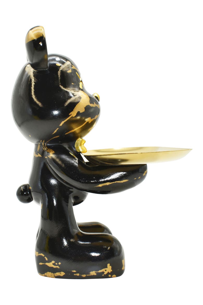Butler Mouse with Tray Sculpture, Alternate, color, BLACK MARBLE
