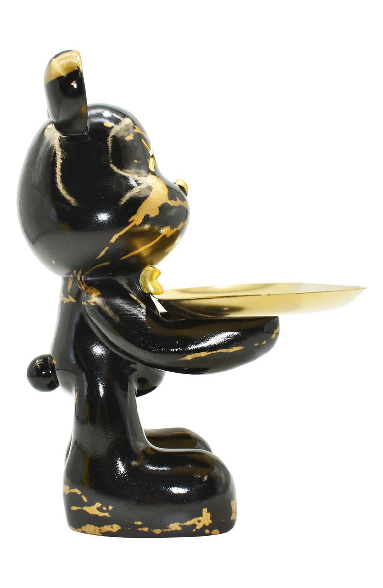 KINETIC Butler Mouse with Tray Sculpture, Alternate, color, Black Marble