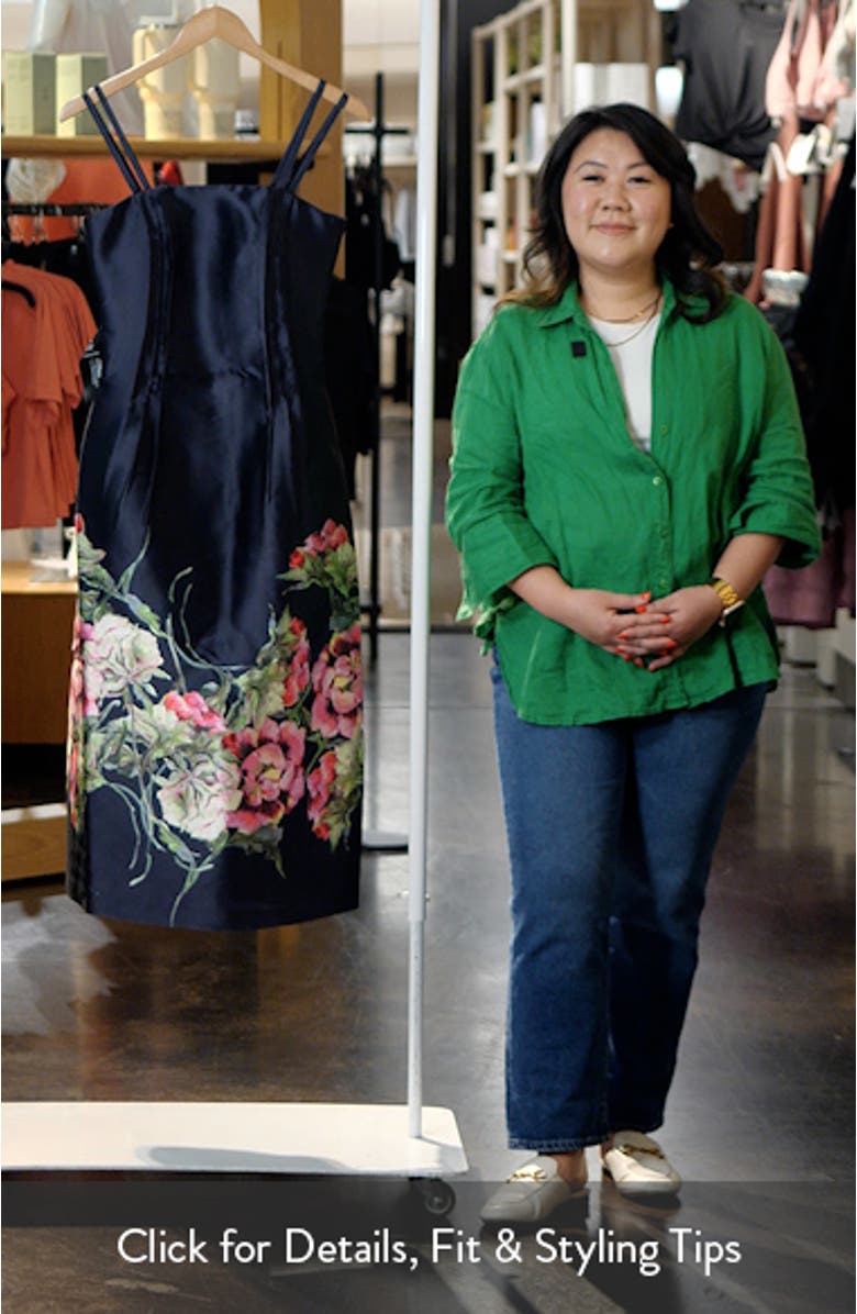 Margot Placed Floral A-Line Cocktail Dress, sales video thumbnail