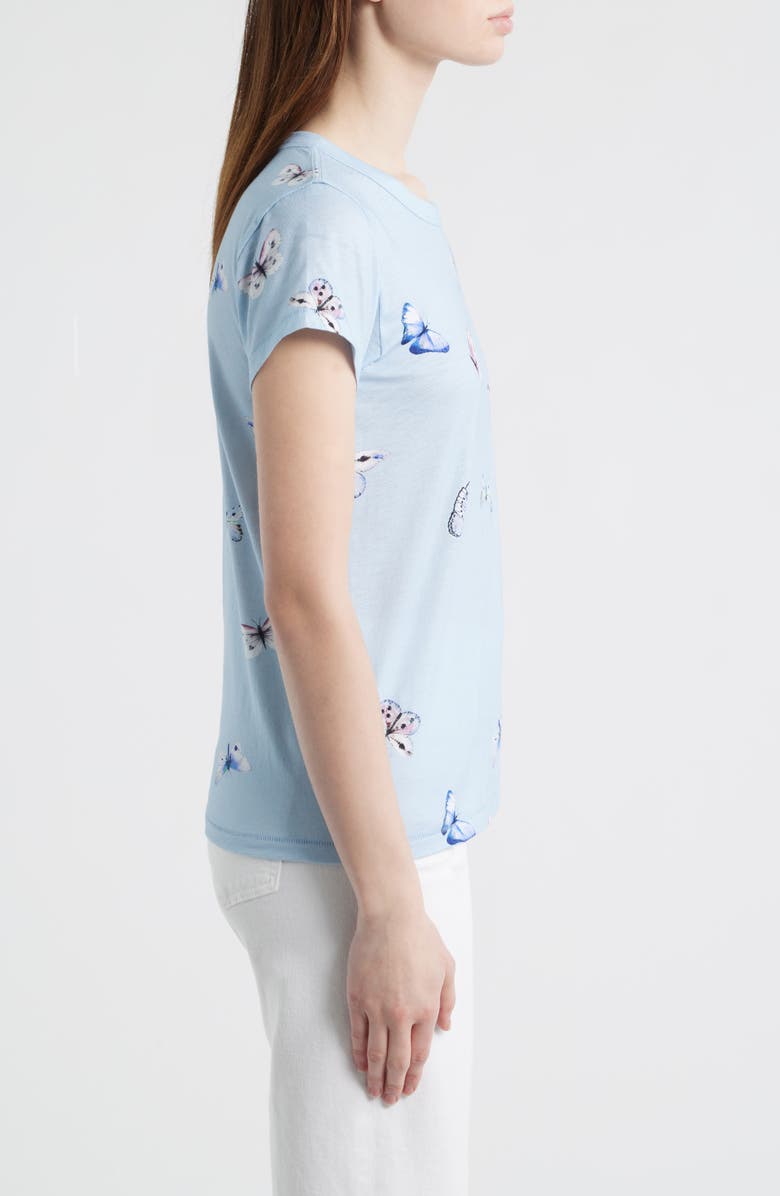 rag & bone Tammy Butterfly Pima Cotton T-Shirt, Alternate, color, Light Blue