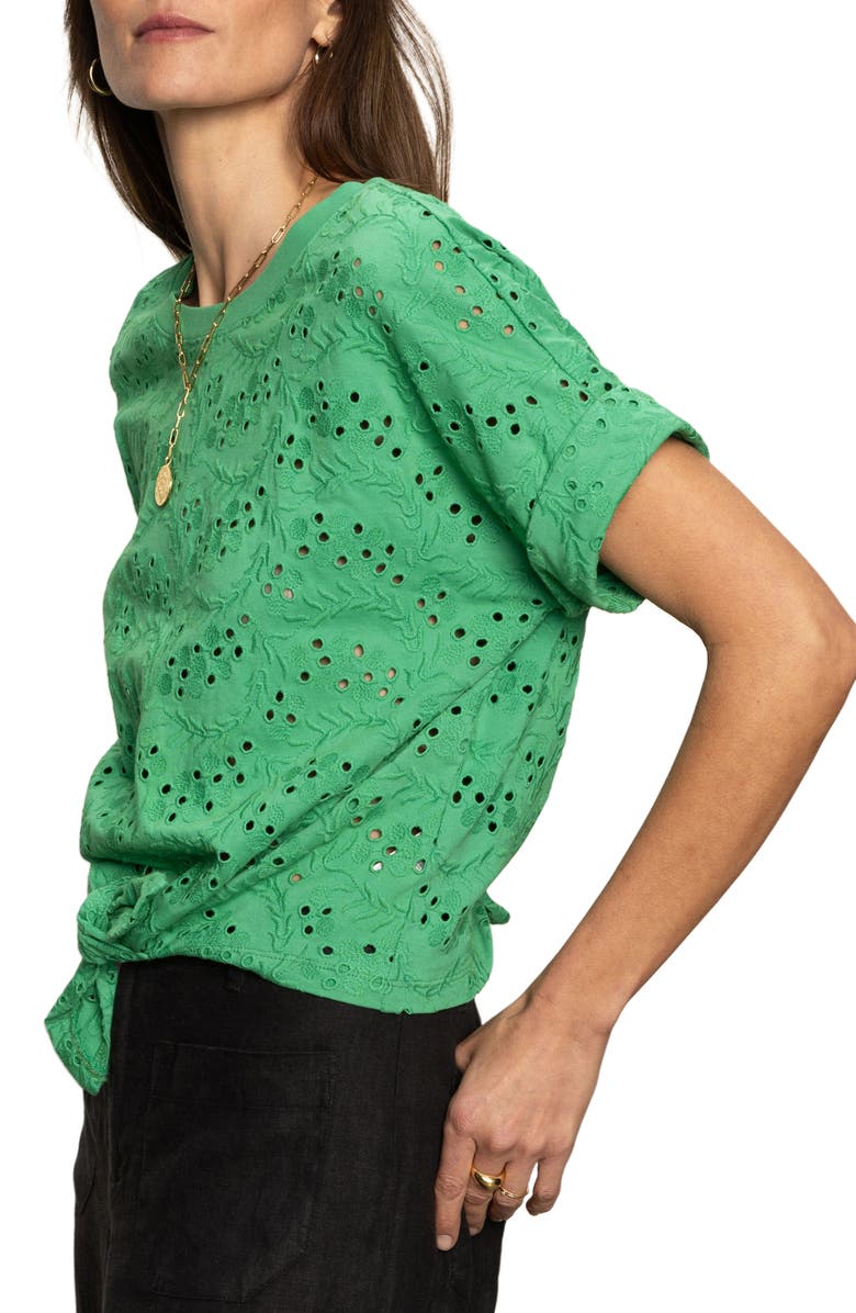 Sanctuary All Day Eyelet Embroidery T-Shirt, Alternate, color, Palm