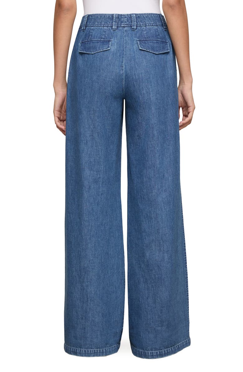 Lafayette 148 New York Charles Wide Leg Chambray Pants, Alternate, color, Faded Skyline