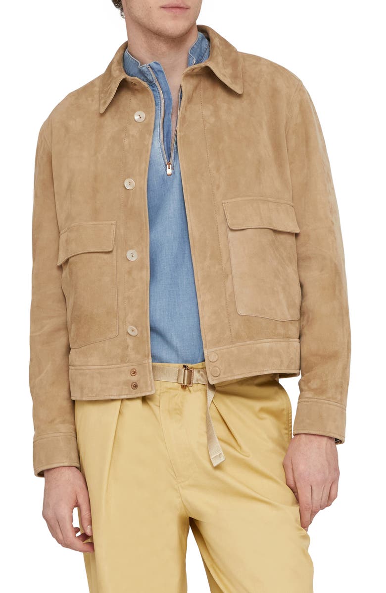 Agnona Suede Jacket, Main, color, 