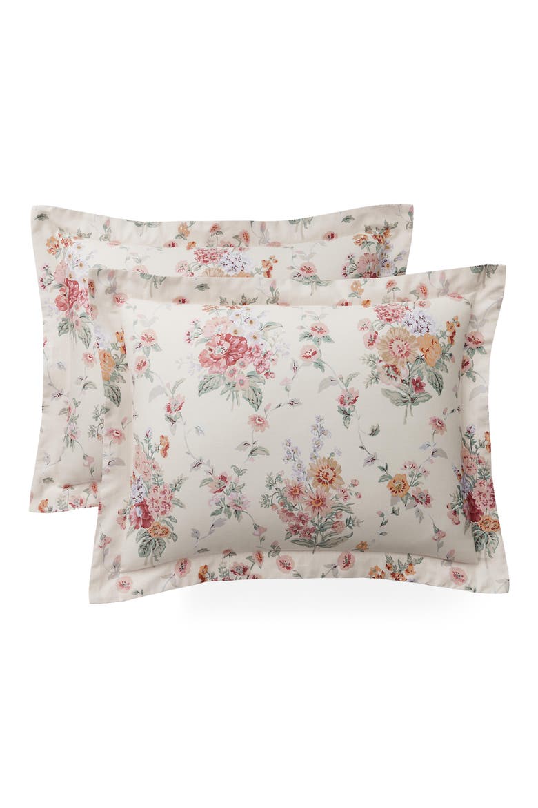 Selina Floral & Stripe Reversible Sateen Duvet Cover & Sham Set, Alternate, color, TRUE CREAM MULTI