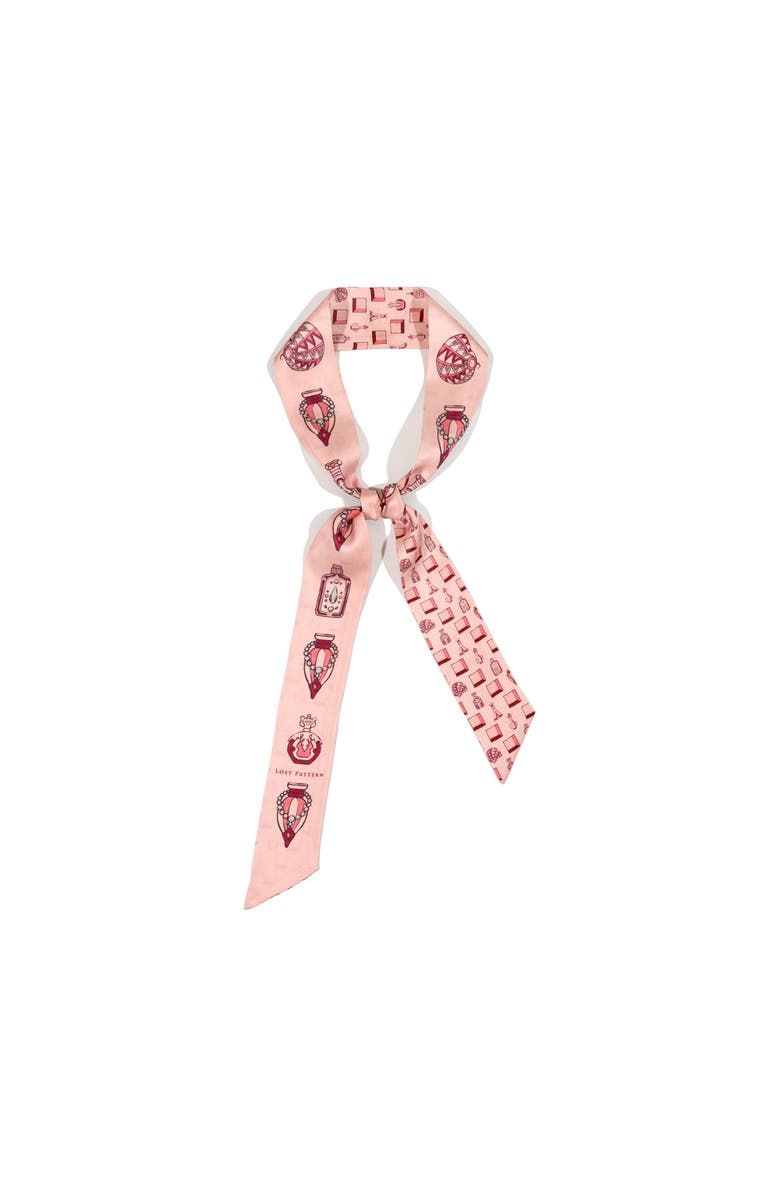 Lost Pattern Amora Silk Skinny Scarf, Main, color, Blush