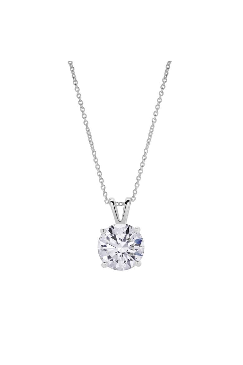 Lucent 14K Gold Round Lab Grown Diamond Pendant - 3 Ct, Main, color, 14K White Gold
