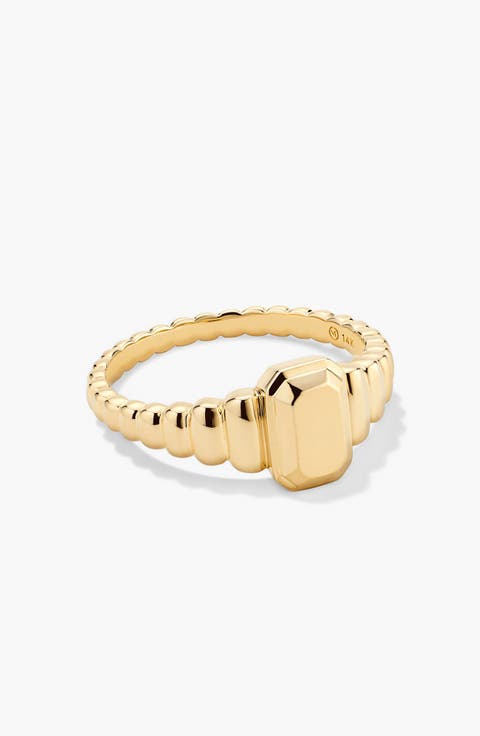 Charlotte Step Cut Signet Ring