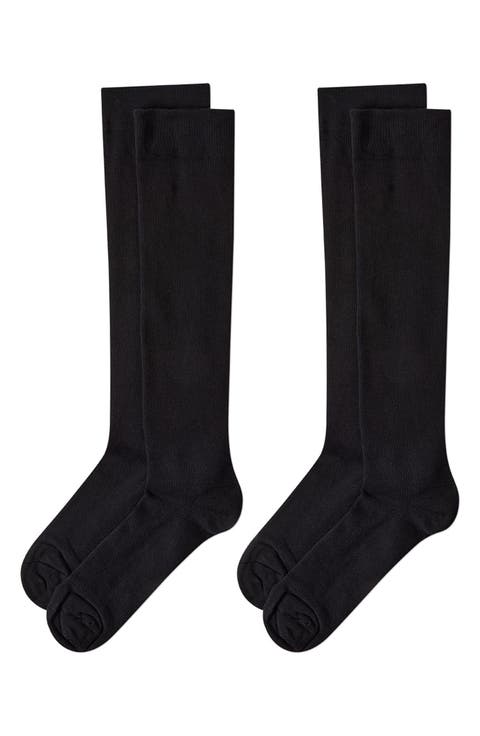 2-Pack WellFit Cushioned Cotton Blend Graduated Compression Socks