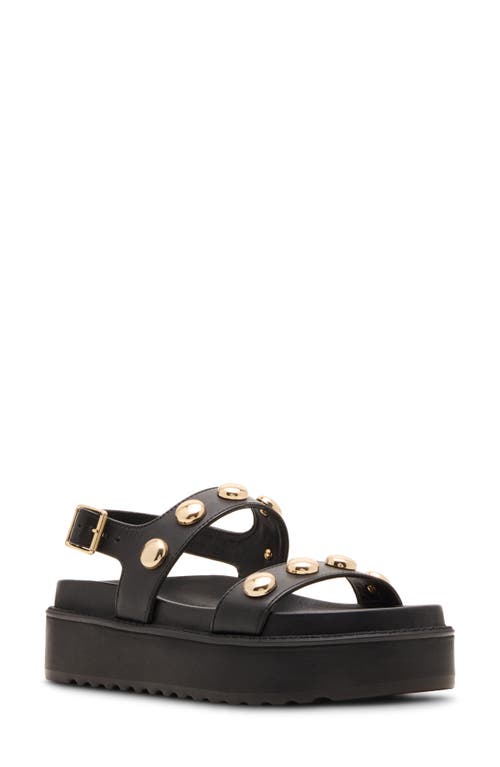 Steve Madden Bia Slingback Platform Sandal In Black Leather