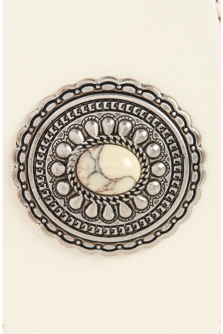Aria Concho Leather Belt, Alternate, color, IVORY TOFU- ANTIQUE SILVER