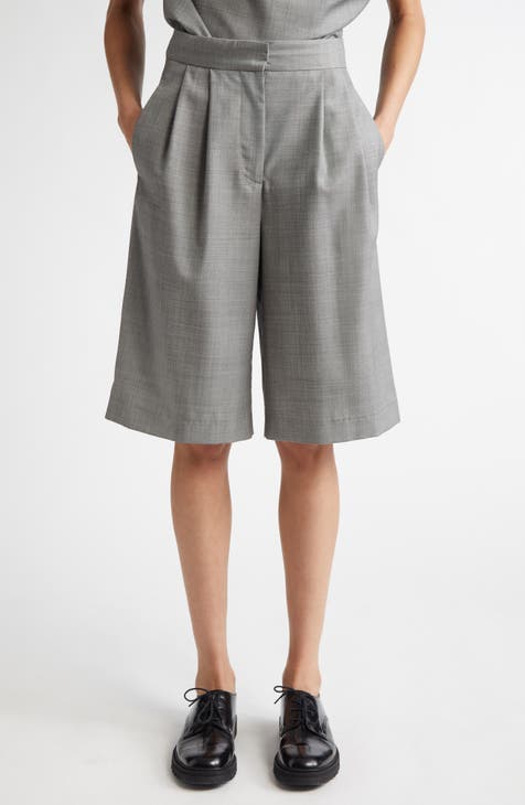 Thom Browne - Açık Gri Beli Kordonlu Bermuda - Açık Gri