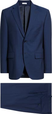 Peter Millar Flynn Classic Fit Navy Check Wool Suit