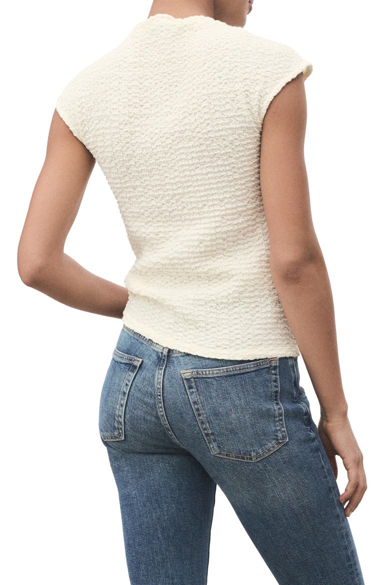 Textured Cotton Blend Top, Alternate, color, OFF WHITE
